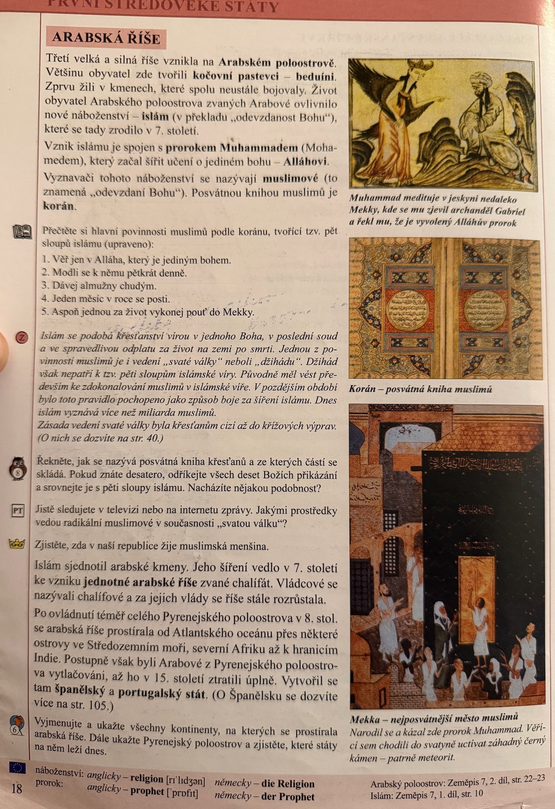 Stránka z učebnice